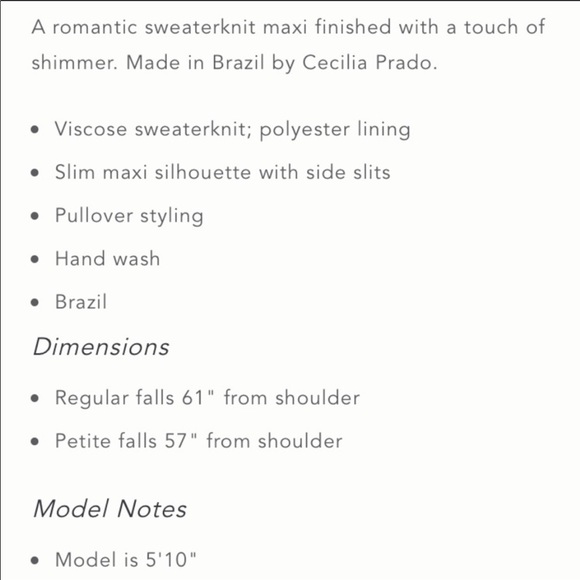 ✨Anthro Posy Floral Metallic Knit Maxi Dress - Picture 8 of 8